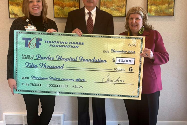 Trucking Cares Present Check to PHF